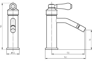 Смеситель для биде Migliore Ermitage Mini 28583 белый - бронза - 2