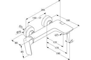 Смеситель Kludi Ameo 416710575 для ванны с душем - 2