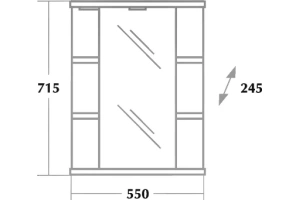 Зеркало-шкаф Onika Глория 55 белый (205531) - 2