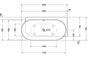 Ванна из искусственного камня Duravit Luv 185x95 R - 2