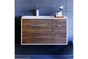 Тумба с раковиной Aqwella 5 stars Malaga 90 L крафт темный - 2