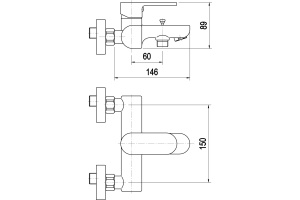 Смеситель Swedbe Lynx 2330 для ванны с душем - 2