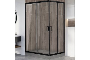 Душевой уголок Royal Bath HPD 110х80 профиль черный стекло прозрачное