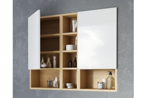 Шкаф подвесной EXCELLENT Tuto 40 L белый - светлое дерево - 3