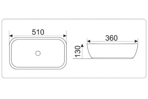 Накладная раковина Gid  41.5 см (Mnc180) - 2
