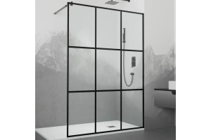 Душевая перегородка RGW Walk In WA-111B 120х195 профиль черный стекло прозрачное