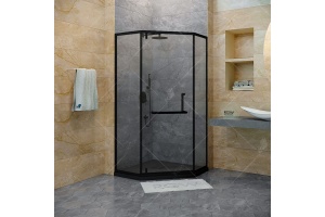 Душевой уголок RGW Hotel HO-084-B 100x100 профиль черный стекло матовое