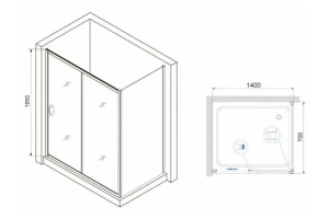 Душевой уголок RGW Passage PA-76 140х70 профиль хром стекло матовое - 3