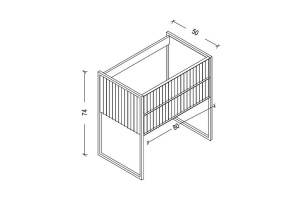 Тумба под раковину чашу Boheme Armadi Art Monaco 80 бежевый глянец - хром - 3