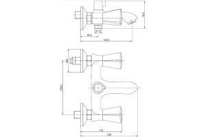 Смеситель для ванны с керамическим дивертором Bounce, IDDIS, BOUSB02i02WA - 2