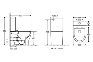Унитаз-компакт Azario Maro белый (AZ-2154) - 2