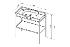 1.33004.60 LIBERTY Консоль 90 напольная, медь браш (274345) - 2