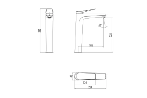 Смеситель Lemark Bronx LM3709BL для умывальника высокий, монолитный, черный - 3