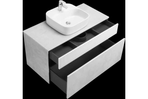 Комплект мебели Aquaton Марбл 100 белый-серый - 3