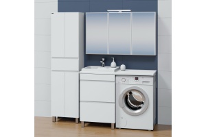 Тумба с раковиной над стиральной машиной напольная Санта Марс 59 белый - 2
