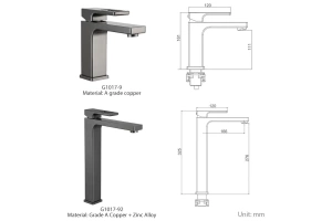 Смеситель для раковины Gappo оружейная сталь - 3