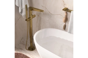 Напольный смеситель для ванны  Wasserkraft Sauer золото - 3