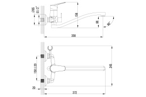 Смеситель для ванны Lemark Partner хром (LM6553C) - 2