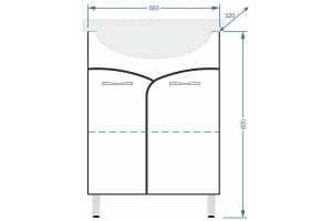 Тумба под раковину Stella Polar Волна Балтика 60 белый - 3