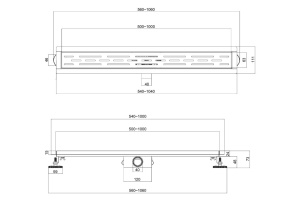 Душевой лоток Esbano Meta 80 черный матовый - 2