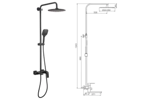 Душевая стойка Gappo черная матовая - 3