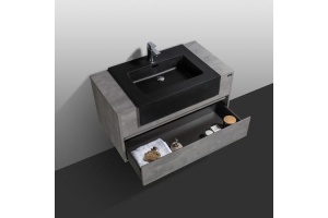 Тумба с раковиной Black&White Universell 100 серая - 3