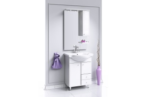 Тумба с раковиной Aqwella Барселона Люкс 65 с бельевой корзиной - 2