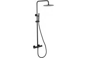 Душевая стойка Abber Wasser Kreis с термостатом черная матовая