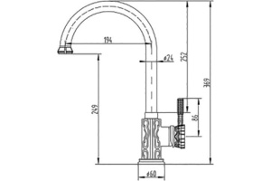 Смеситель Zorg Antic A 108K-BR для кухонной мойки - 2