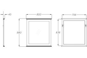 Зеркало Opadiris Палермо 80 белое матовое - 2