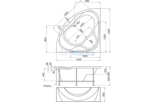Акриловая ванна 1MarKa Luxe 155х155 - 2