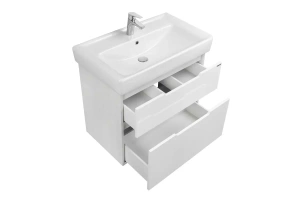 Тумба под раковину Aquaton Дакота 80 белый - светлое дерево - 3