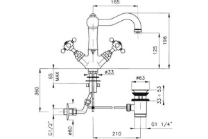 Смеситель для раковины Nicolazzi Dames Angl золото (1432GB78A) - 3