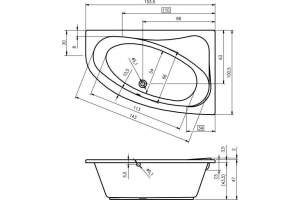 Акриловая ванна Riho Lyra 153 L - 2