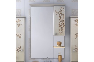 Зеркало Misty Бабочка 75 R бежевый, патина