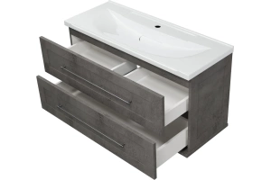 Тумба под раковину подвесная Misty Марта 100 серый матовый - 3