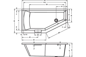 Акриловая ванна Riho Geta 170 R - 2