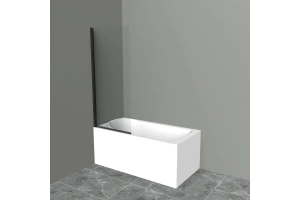 Шторка на ванну BelBagno Uno 90х150 профиль черный матовый стекло прозрачное - 3