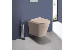 Подвесной унитаз Vincea Piatti бежевый матовый с сиденьем микролифт - 2