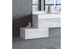 Тумба подвесная Aquaton Сакура 80 белый-светлое дерево - 3