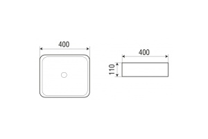  Раковина накладная Weltwasser WW ELBACH 2179 K512 40 черный - белый (10000004546)  - 2
