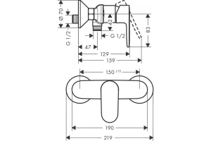 Смеситель Hansgrohe Vernis Blend 71646000 для душа, хром - 2