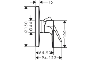 Смеситель для душа Hansgrohe Rebris E черный матовый - 2