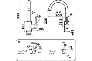 Смеситель Omoikiri Shinagawa 2 Plus 4994338 для кухонной мойки - 2