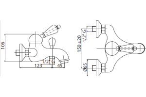 Смеситель для ванны Cezares Elite золото 24 карат (ELITE-VM-03/24-Nc) - 3