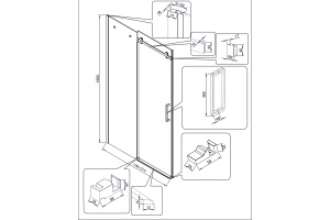 Душевая дверь Veconi Vianno 120, черный (VN74B-120-01-C4) - 2