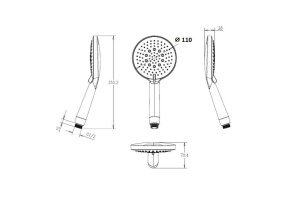 Душевая лейка Villeroy & Boch Universal хром, черный(TVS00002300061) - 2