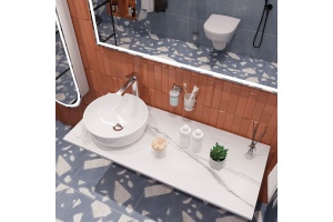 Мебель для ванной DIWO Элиста 120 белый мрамор, с раковиной Moduo 40 RING - 3