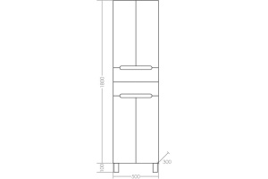 Шкаф-пенал СанТа Лондон 50 напольный - 2
