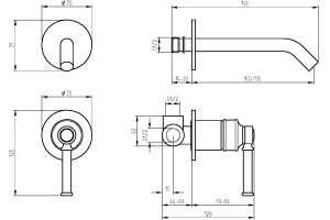 Смеситель для раковины Migliore Ermitage Mini 30849 С ВНУТРЕННЕЙ ЧАСТЬЮ  черный матовый - 3